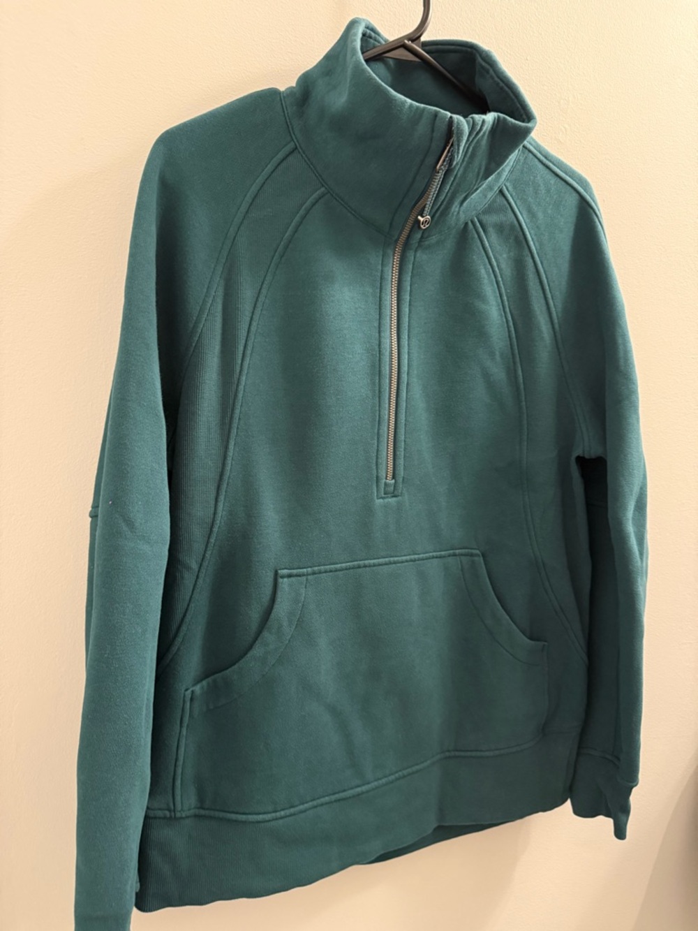 Lululemon | Storm Teal Green Scuba Oversized Funnel Half-Zip Pullover Sweatshirt - Picture 3 of 8